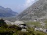 Il Rifugio Prudenzini visto durante la discesa dal Passo di Poia